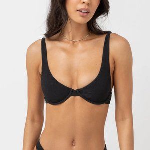 Worn once - Rhythm. Essential Rib Underwire Top - New W/ Tags, Black, Size 8